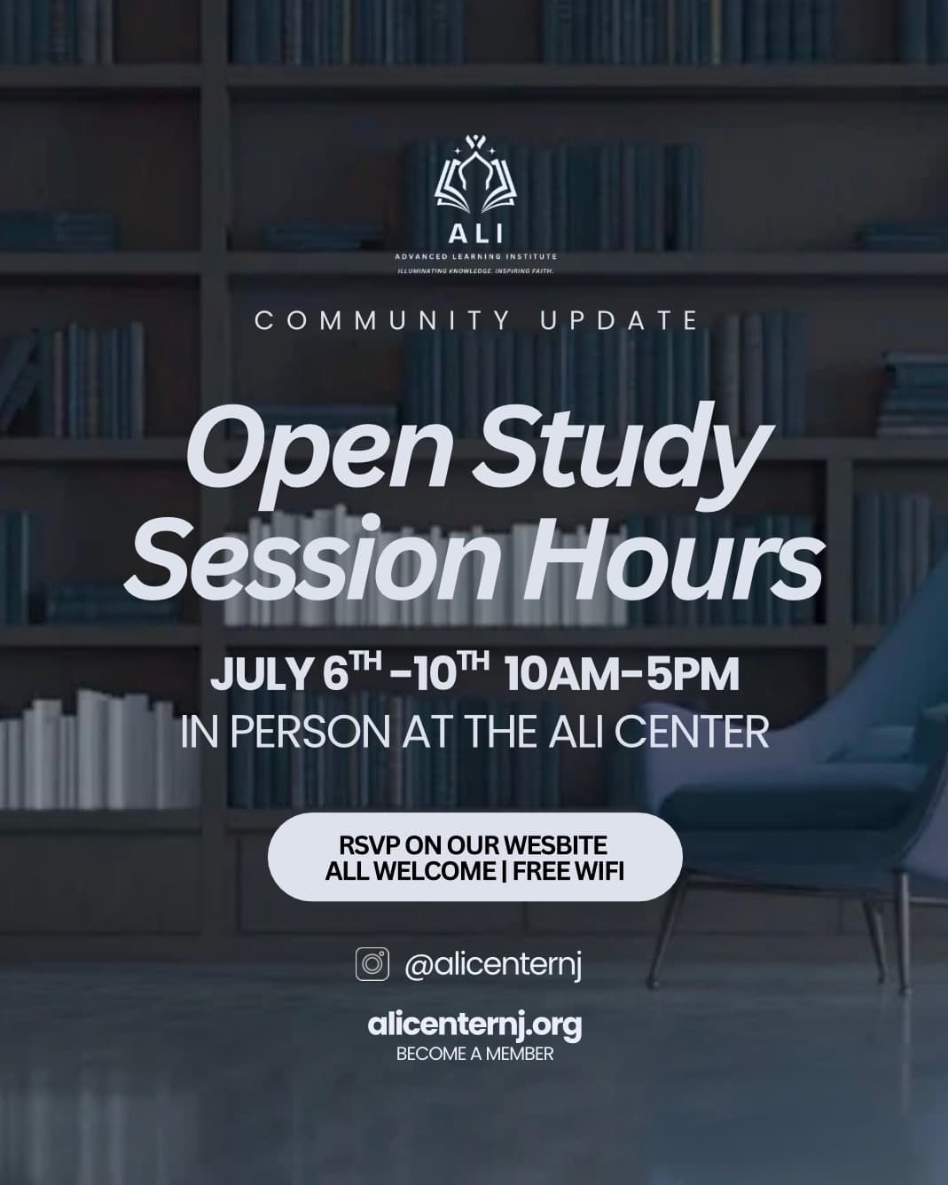 Open Study Session Hours event flyer